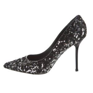Louis Vuitton Glittering Black Sequin Heels